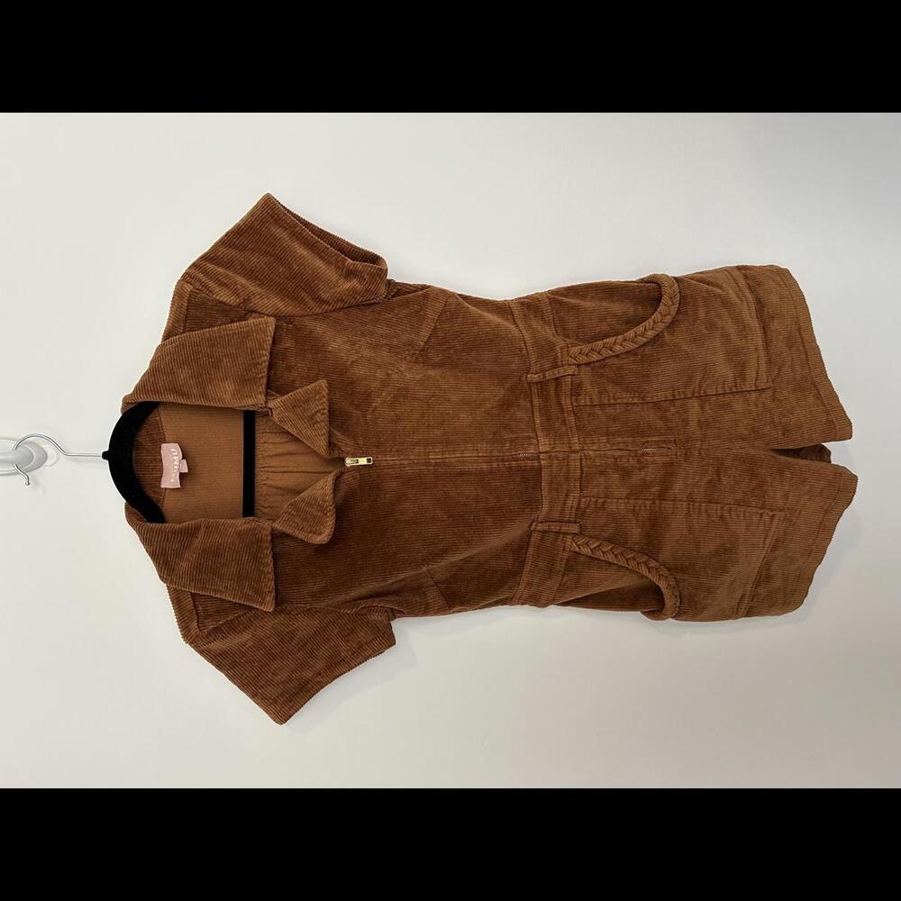 SOLD OUT Show Me Your Mumu Medium Outlaw Romper Saddle Brown Corduroy